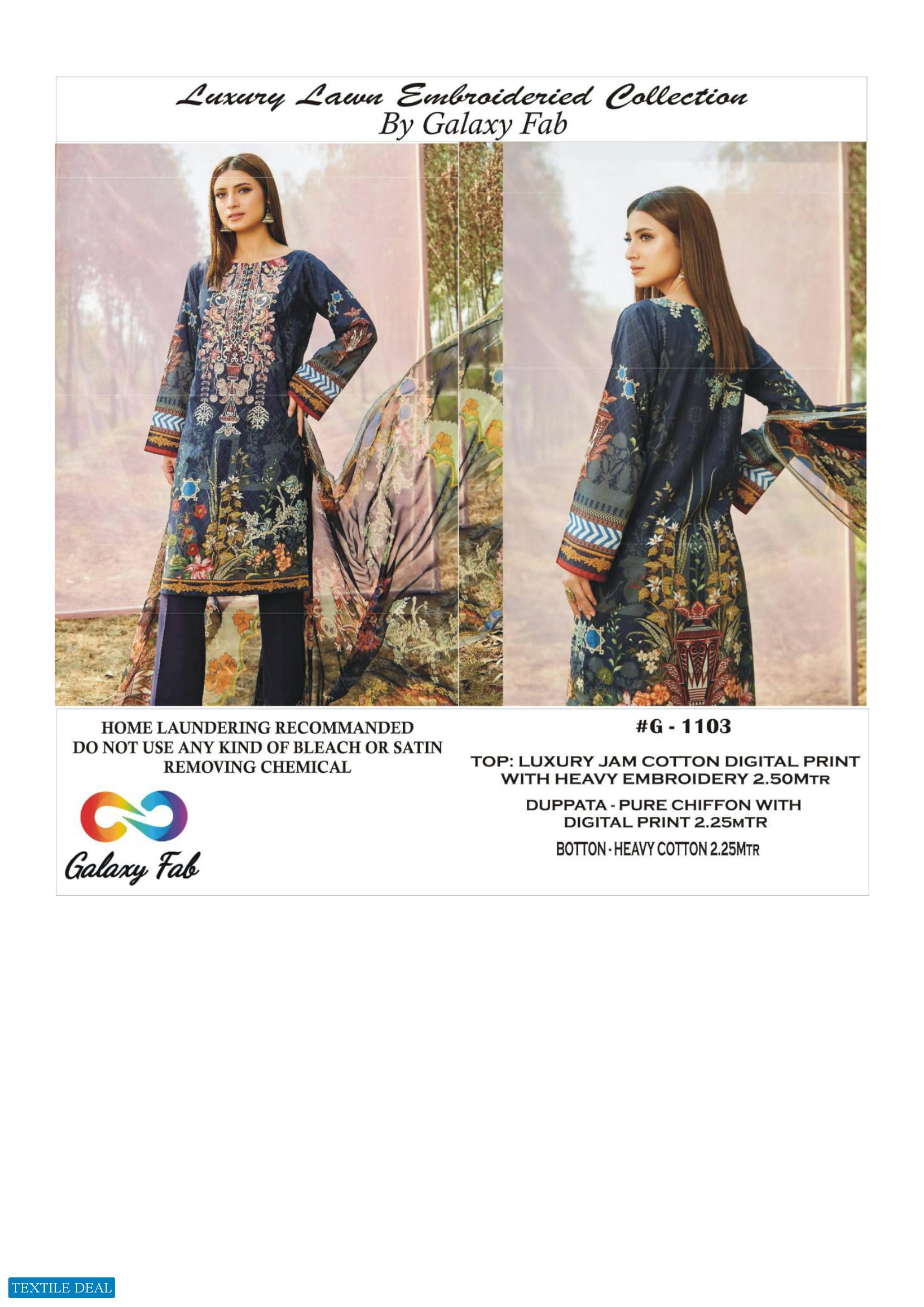 GALAXY FAB SANA SAFINAZ VOL 1 LAWN COLLECTION JAM COTTON WITH EMBROIDERY SUIT