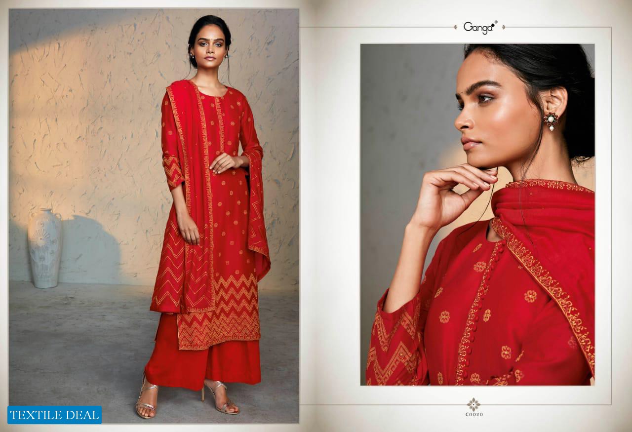 GANGA FENELLE KORA SILK JACQUARD SALWAR KAMEEZ ONLINE PRICE
