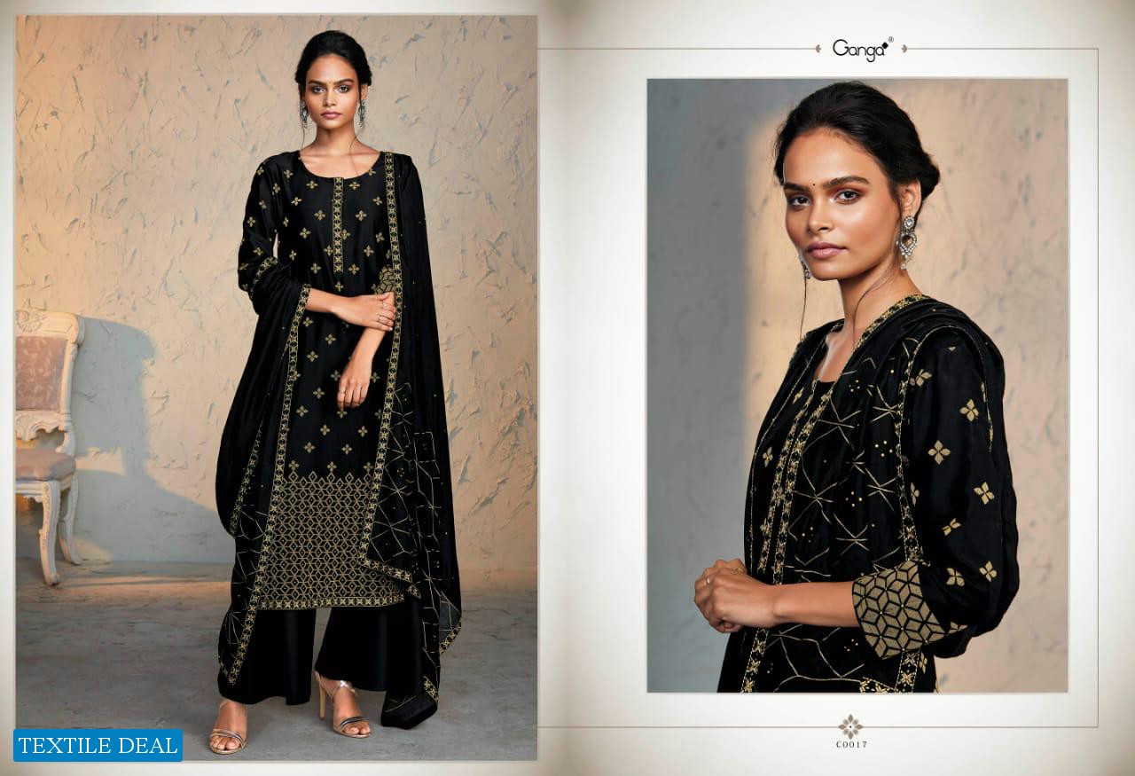 GANGA FENELLE KORA SILK JACQUARD SALWAR KAMEEZ ONLINE PRICE