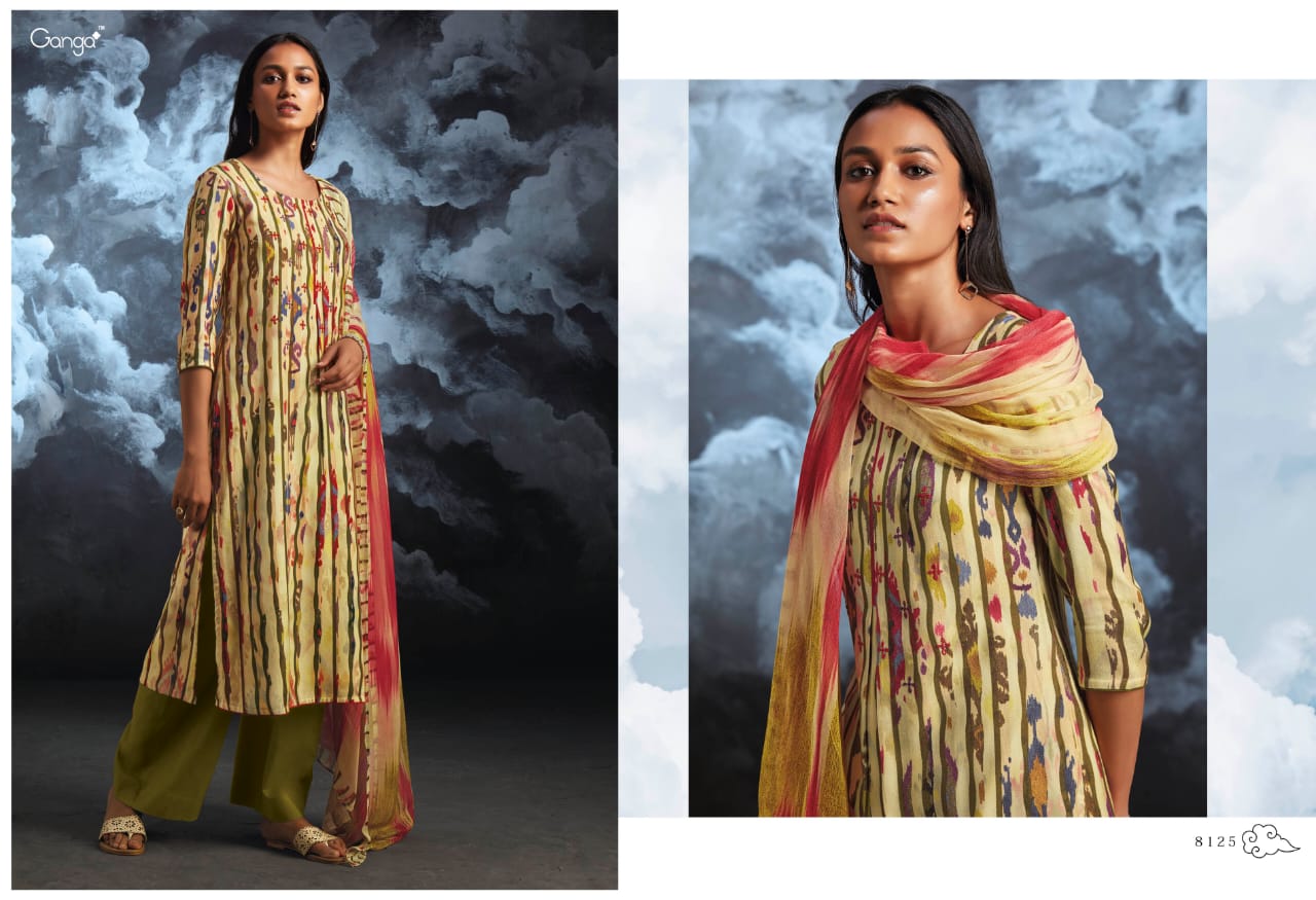 GANGA NILA PURE WOOL PASHMINA PRINTED SALWAR SUIT CLOTHING STORE IN SURAT MARKET