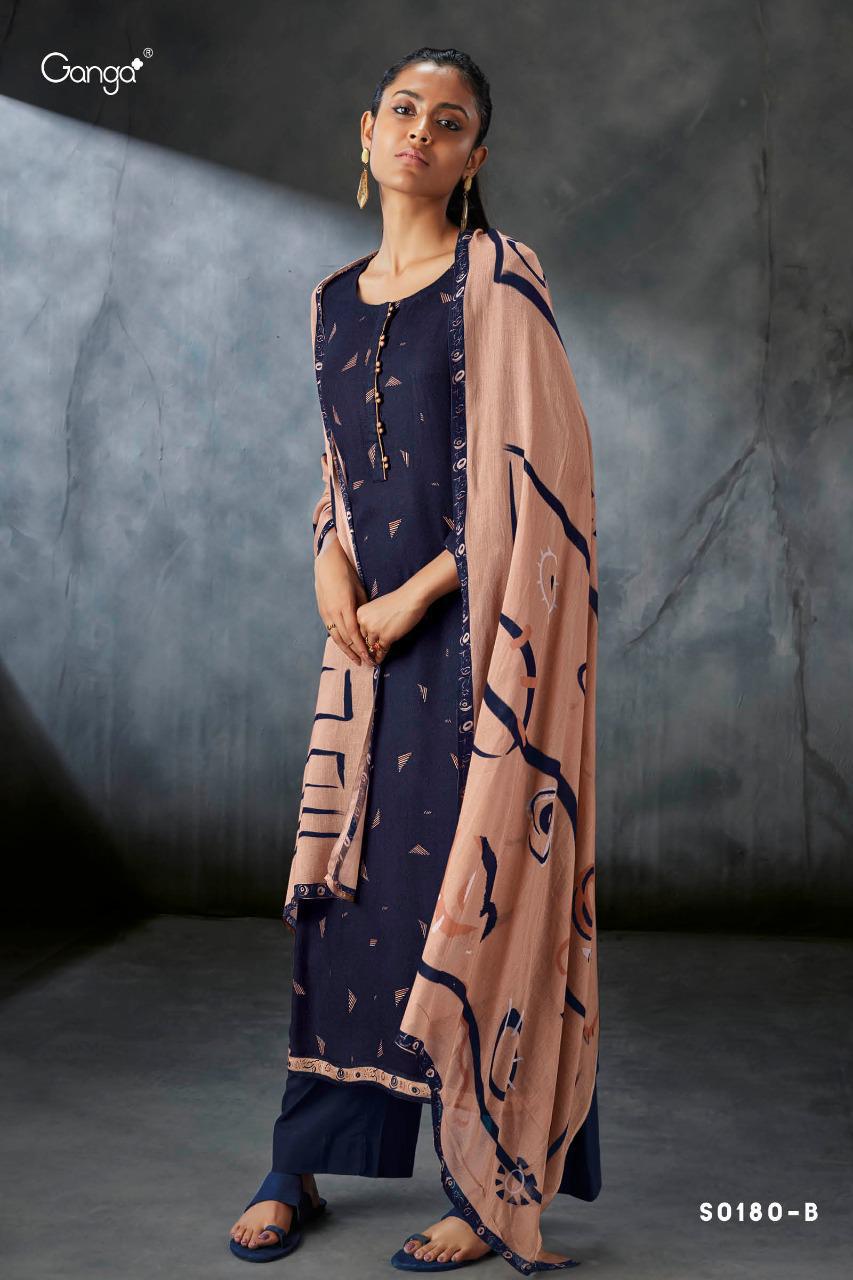 GANGA NON CATALOG S0180 PREETO WOOL DOBBY PRINTED HEAVY SALWAR SUITS WHOLESALER