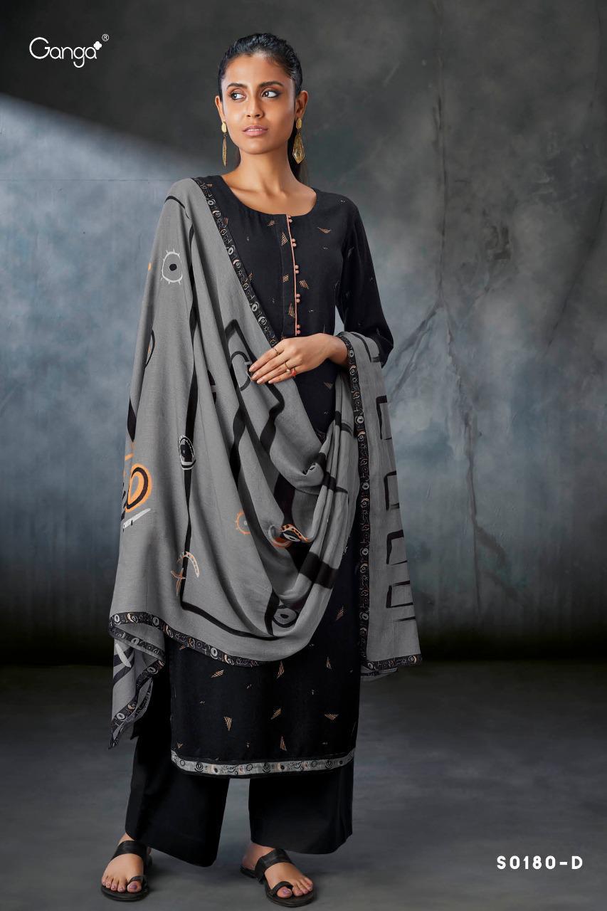 GANGA NON CATALOG S0180 PREETO WOOL DOBBY PRINTED HEAVY SALWAR SUITS WHOLESALER