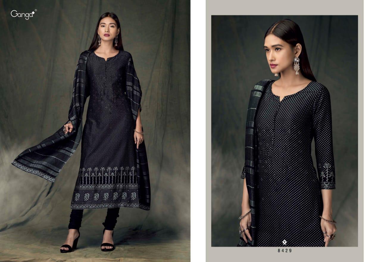 GANGA PRESENT BIDRI PURE SILK BLACK COLOR SPECIAL SALWAR KAMEEZ ONLINE STORE