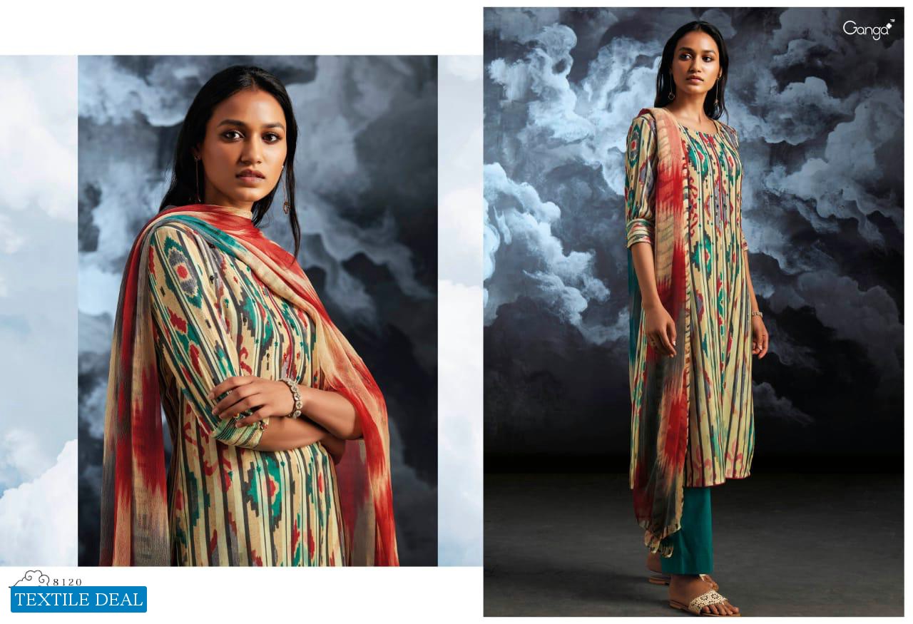 GANGA PRESENTS NILA COTTON SATIN PRINTED WITH WORK EXCLUSIVE HEAVY SALWAR SUITS COLLECTIONS