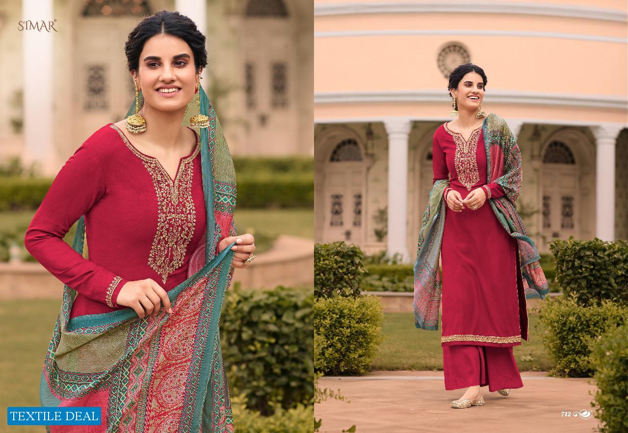 GLOSSY LAUNCH SIMAR VERVE TUSSAR SILK WITH EMBROIDERY PRINTED LOOKING STYLISH SHUITS