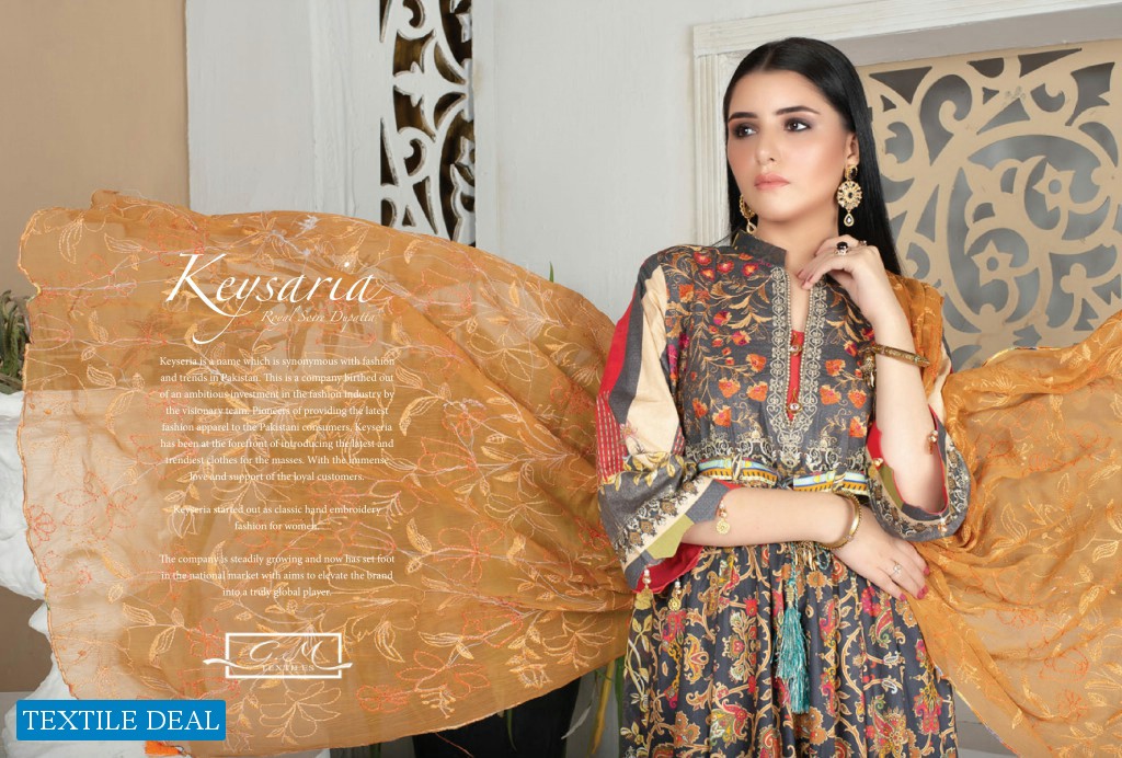 GM Textile Keysaria Royal Soiree Dupatta Wholesaler Pakistani Dress
