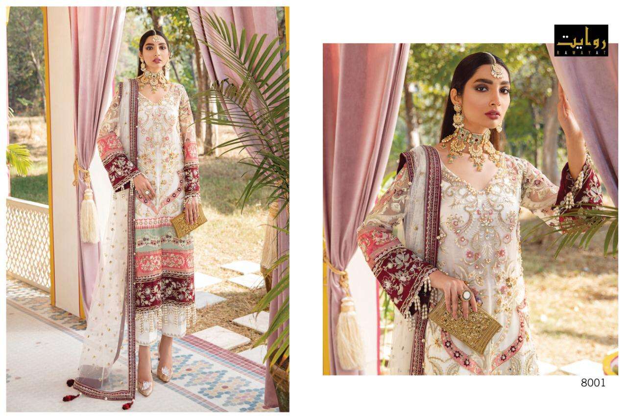 GULAAL BY RAWAYAT EMBROIDERED NET BRANDED EXCLUSIVE TRENDING SERIES OF PAKISTANI SALWAR SUITS