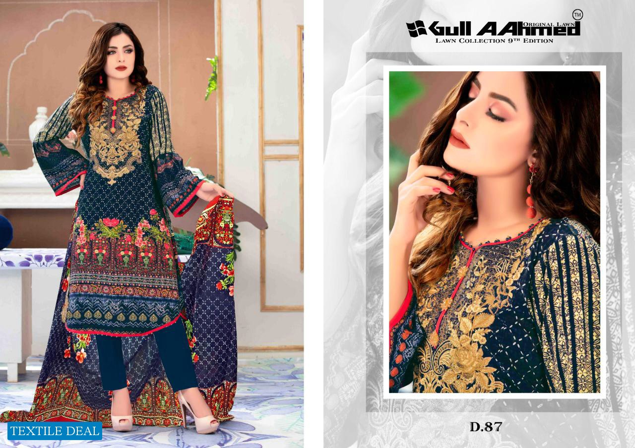 GULAHMED VOL 9 PURE LAWN PRINTED PAKISTANI DRESS MATERIALS