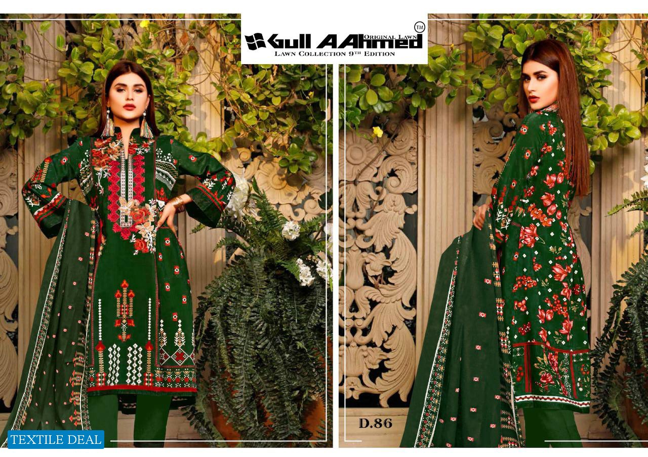 GULAHMED VOL 9 PURE LAWN PRINTED PAKISTANI DRESS MATERIALS