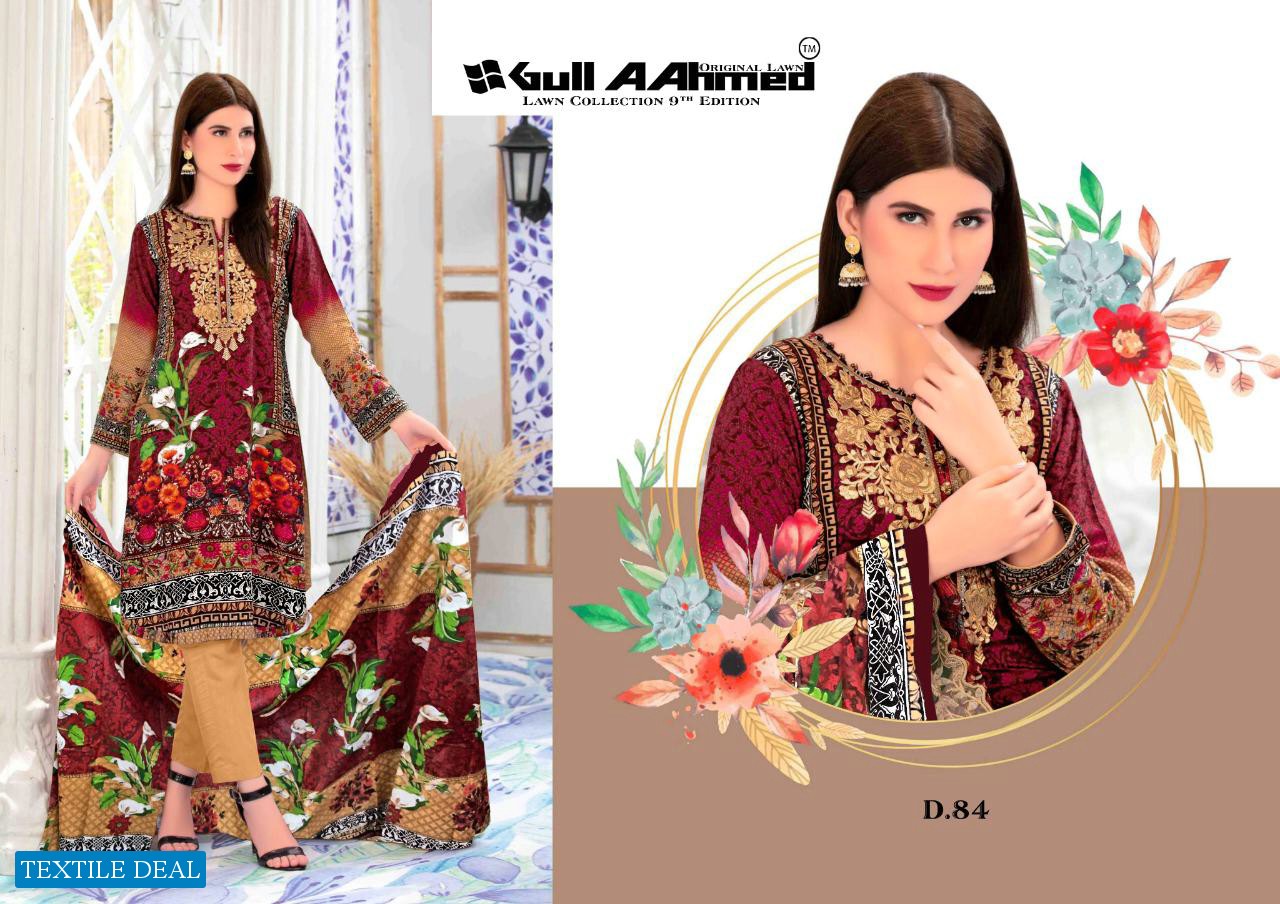 GULAHMED VOL 9 PURE LAWN PRINTED PAKISTANI DRESS MATERIALS