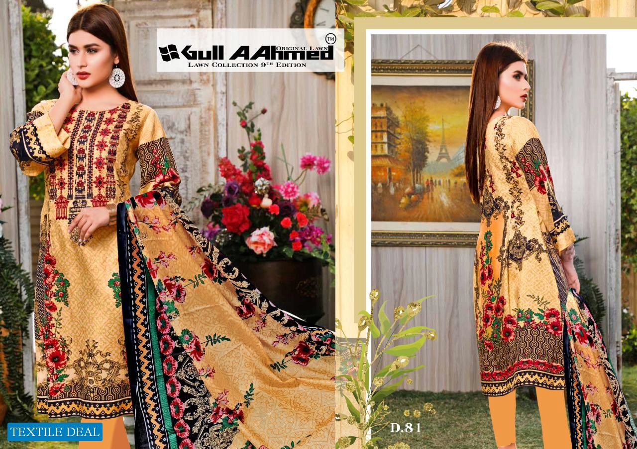 GULAHMED VOL 9 PURE LAWN PRINTED PAKISTANI DRESS MATERIALS