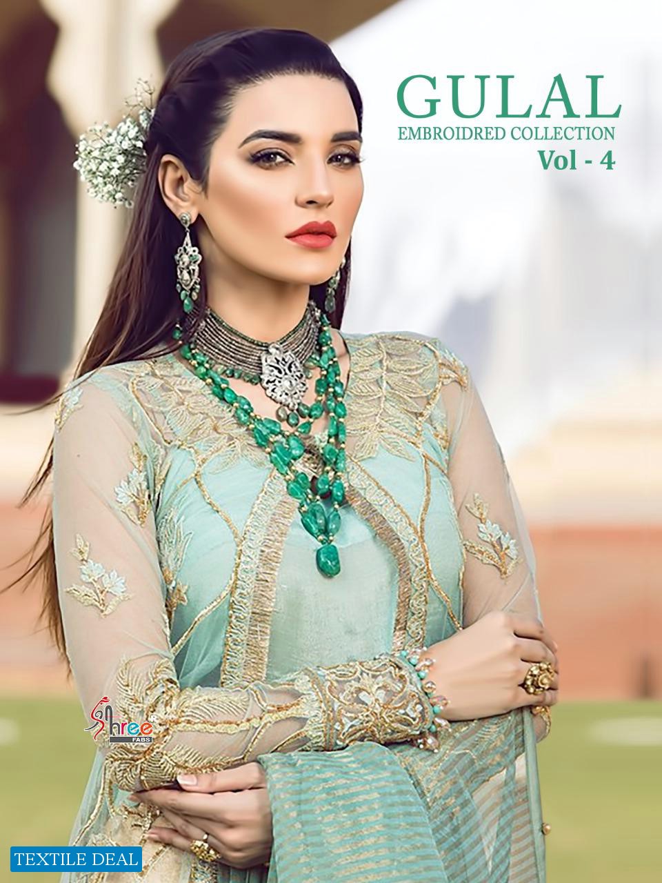 GULAL EMBROIDERED COLLECTION VOL 4 BY SHREE FABS NET GEORGETTE PAKISTANI SUIT
