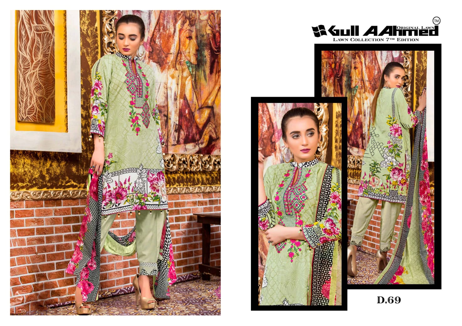 GULL AHMED VOL 7 PURE LAWN SIMPLE WEAR PAKISTANI SUIT CONCEPT
