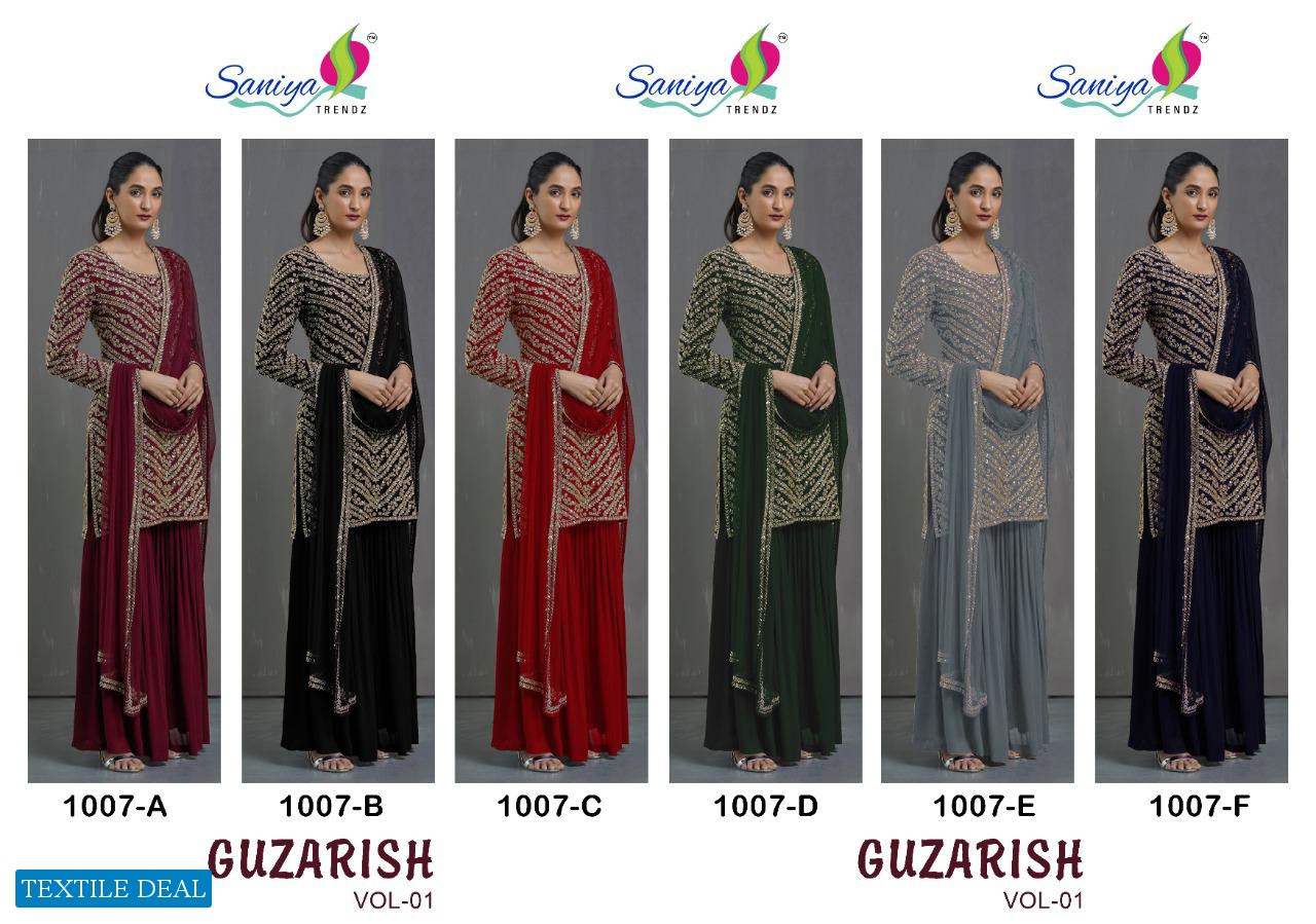 GUZARISH BY SANIYA TRENDZ GEORGETTE EMBROIDERY PARTY WEAR SUITS