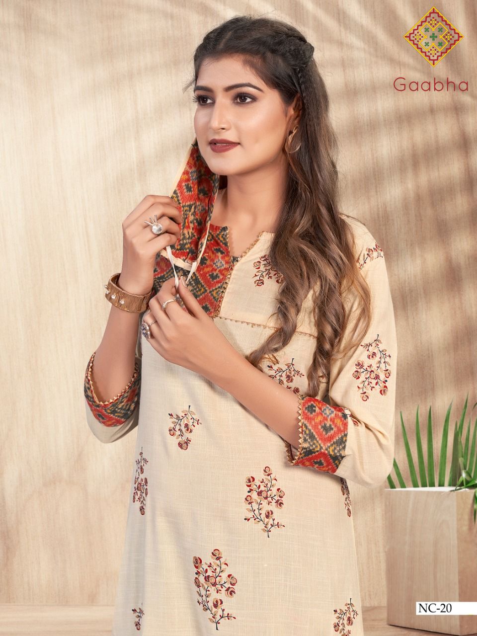 Gaabha Naycee Kurti With Pant And Mask Collection