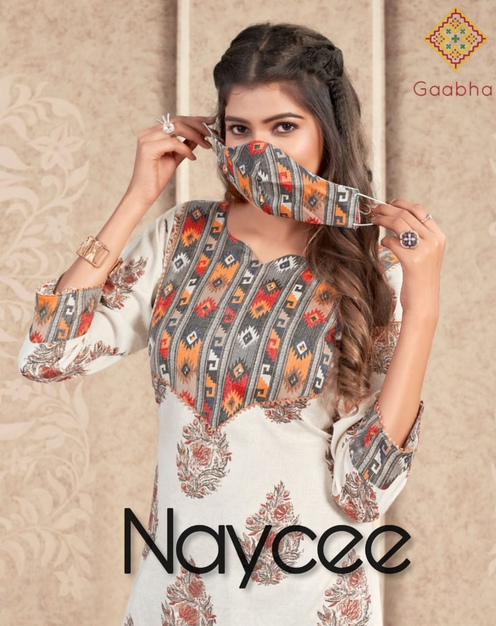Gaabha Naycee Kurti With Pant And Mask Collection