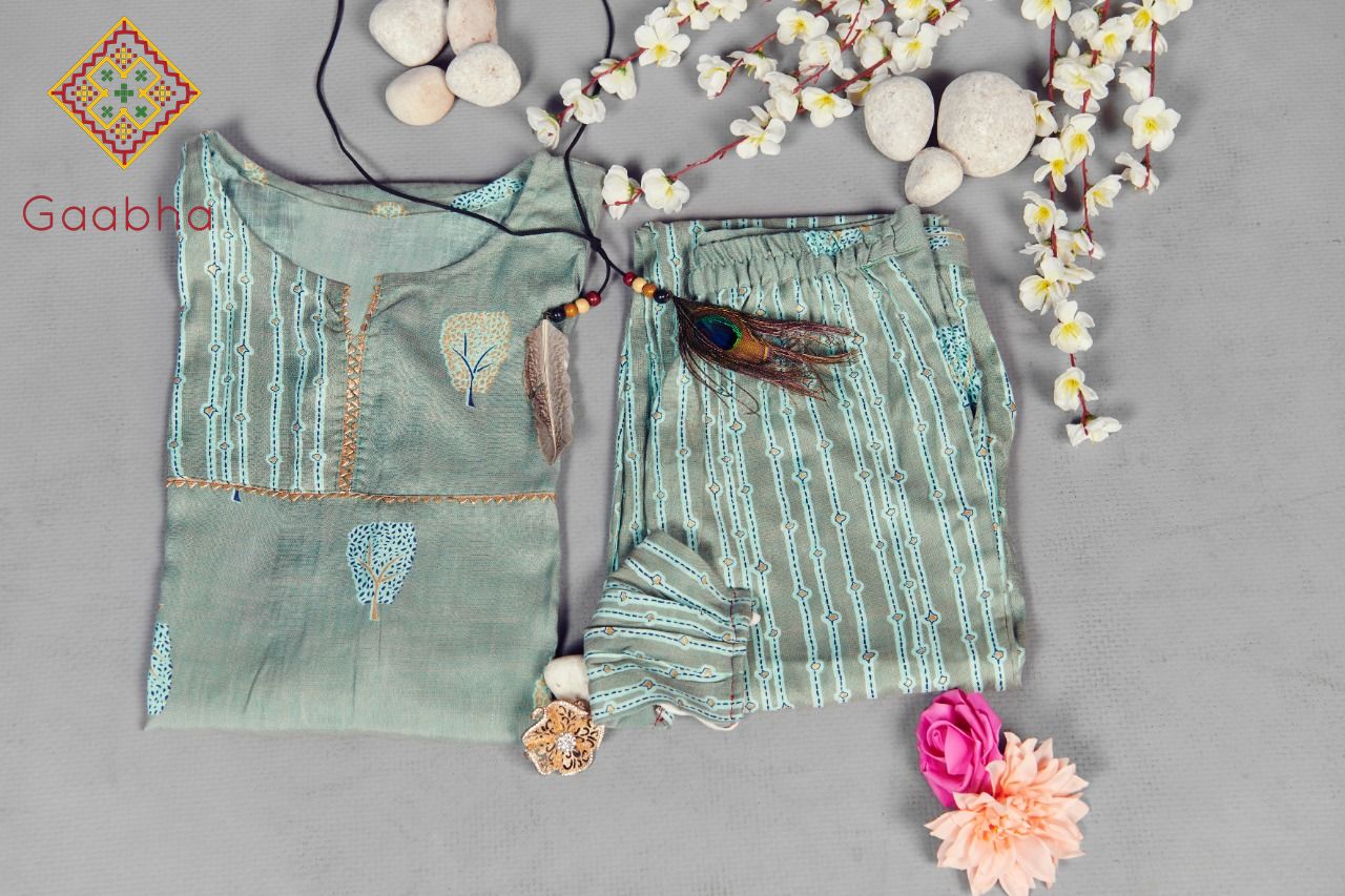 Gaabha Naycee Kurti With Pant And Mask Collection
