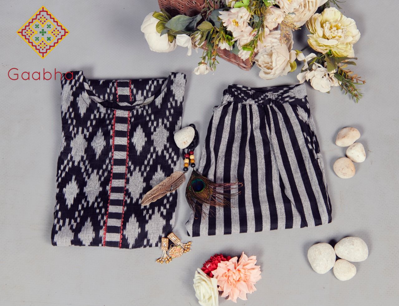 Gaabha Naycee Kurti With Pant And Mask Collection
