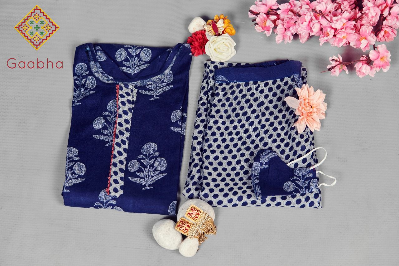 Gaabha Naycee Kurti With Pant And Mask Collection