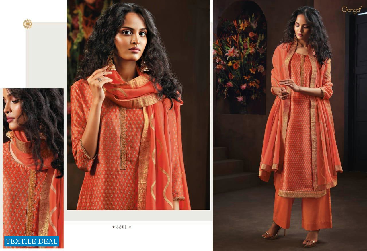 Ganga Avarana Pure Rassian Silk Designer Salwar Suits