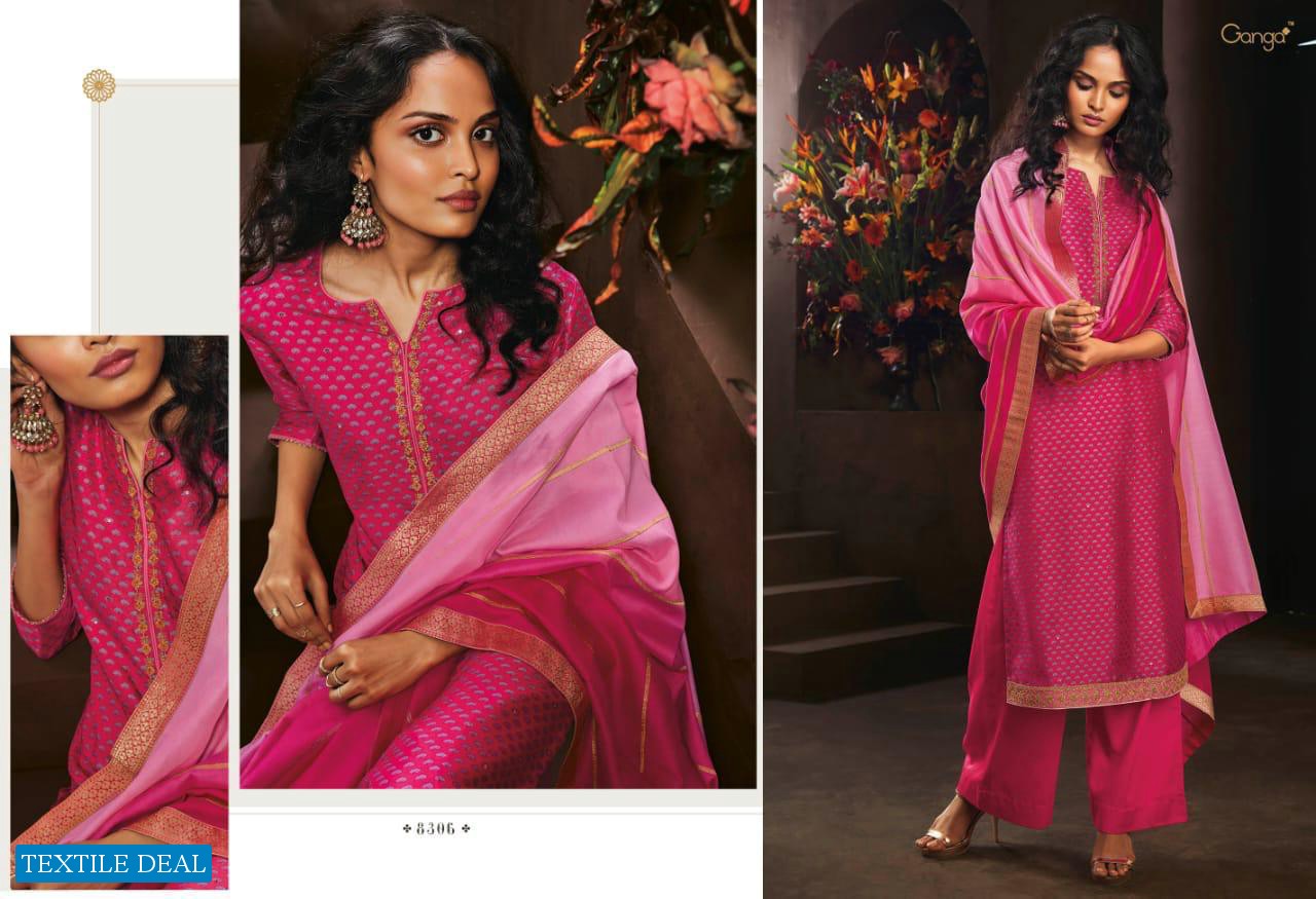 Ganga Avarana Pure Rassian Silk Designer Salwar Suits