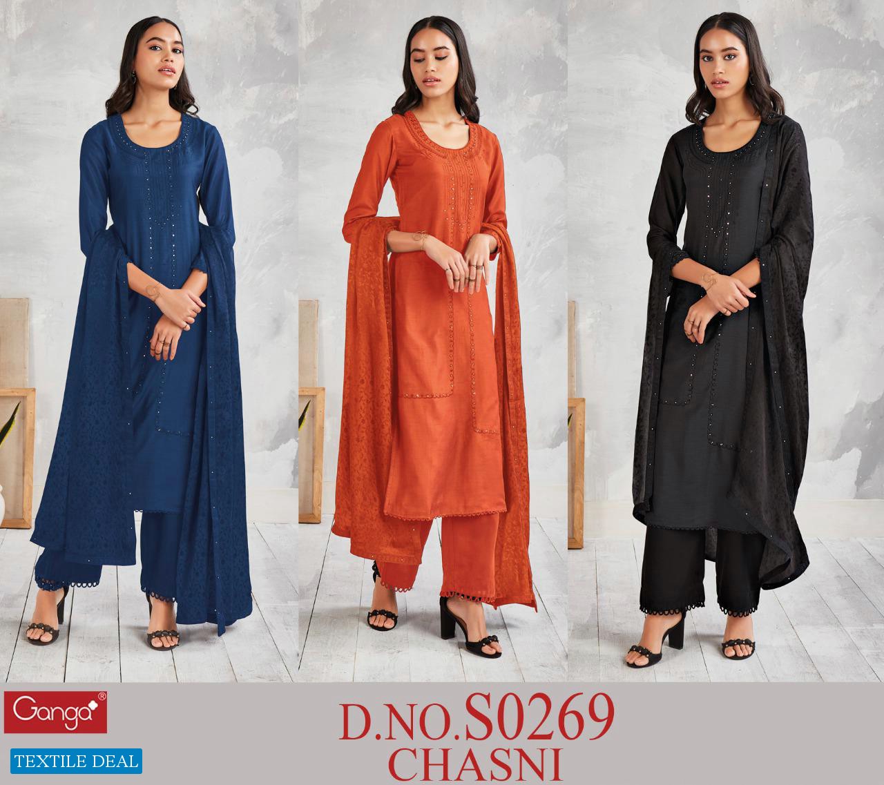 Ganga Chasni S0269 Wholesale Shopping Pure Casual Suits