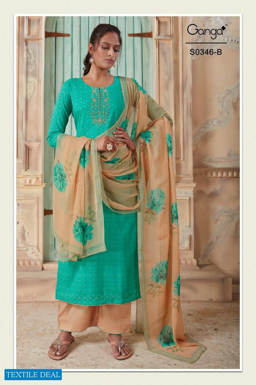 Ganga Hana S0346 Wholesale Superior Lawn Dress Material