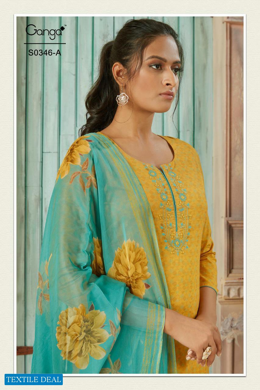 Ganga Hana S0346 Wholesale Superior Lawn Dress Material