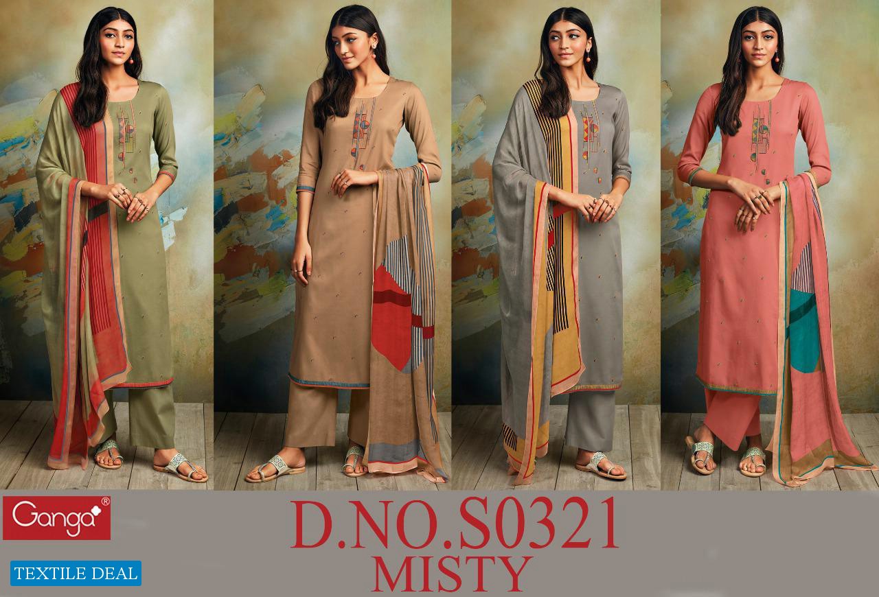 Ganga Misty S0321 Wholesale Silky Cotton Salwar Kameez