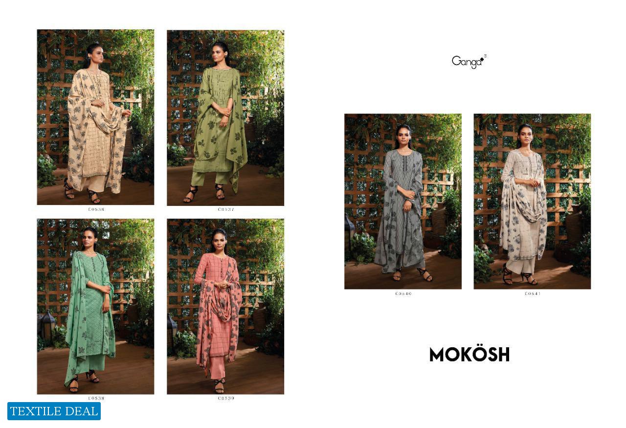 Ganga Mokosh Wholesale Superior Cotton Printed Dress Material