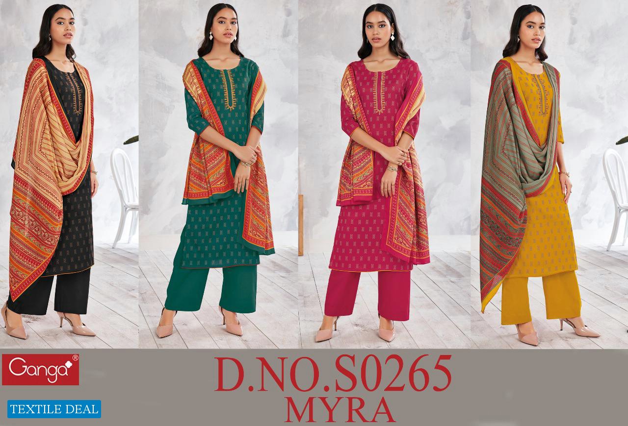 Ganga Myra S0265 Wholesale Silky Satin Salwar Kameez