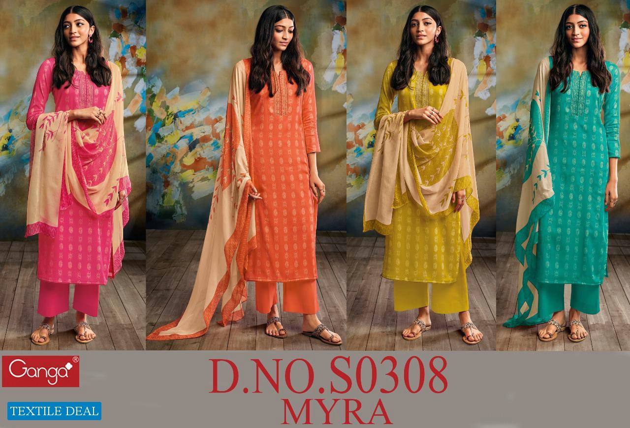 Ganga Myra S0308 Wholesale Silky Cotton Salwar Kameez