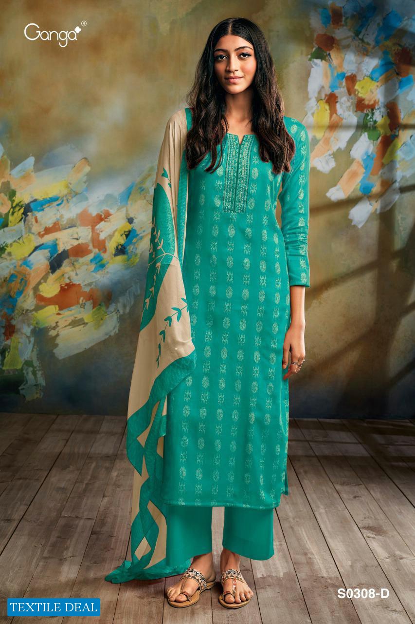 Ganga Myra S0308 Wholesale Silky Cotton Salwar Kameez