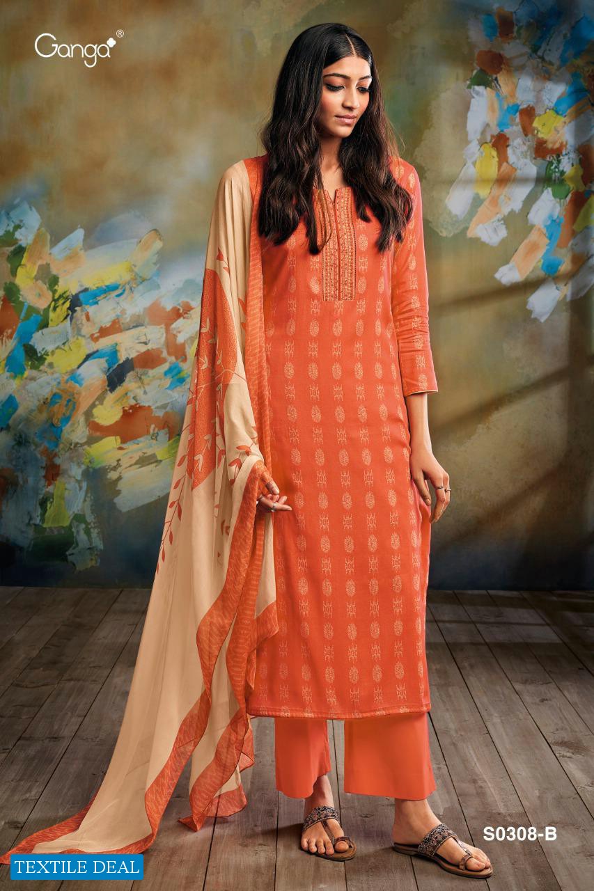 Ganga Myra S0308 Wholesale Silky Cotton Salwar Kameez