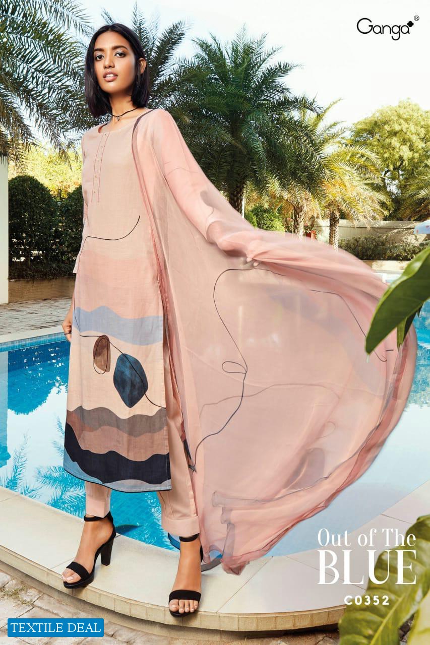 Ganga Out Of The Blue Wholesale Pure Linen Digital Salwar Kameez