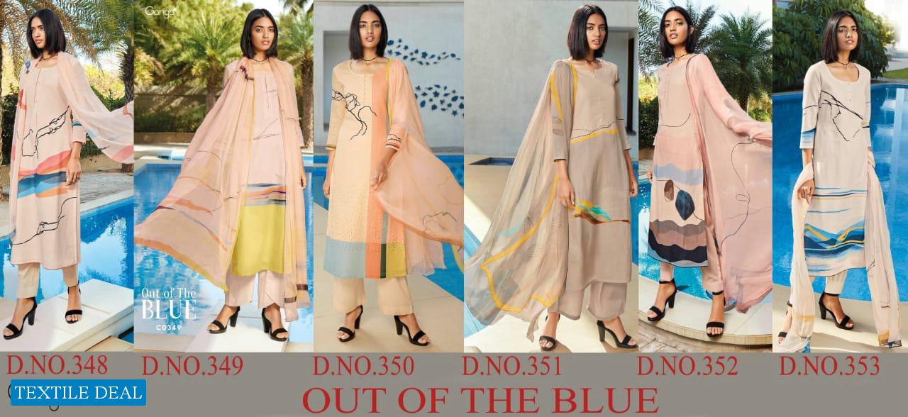 Ganga Out Of The Blue Wholesale Pure Linen Digital Salwar Kameez