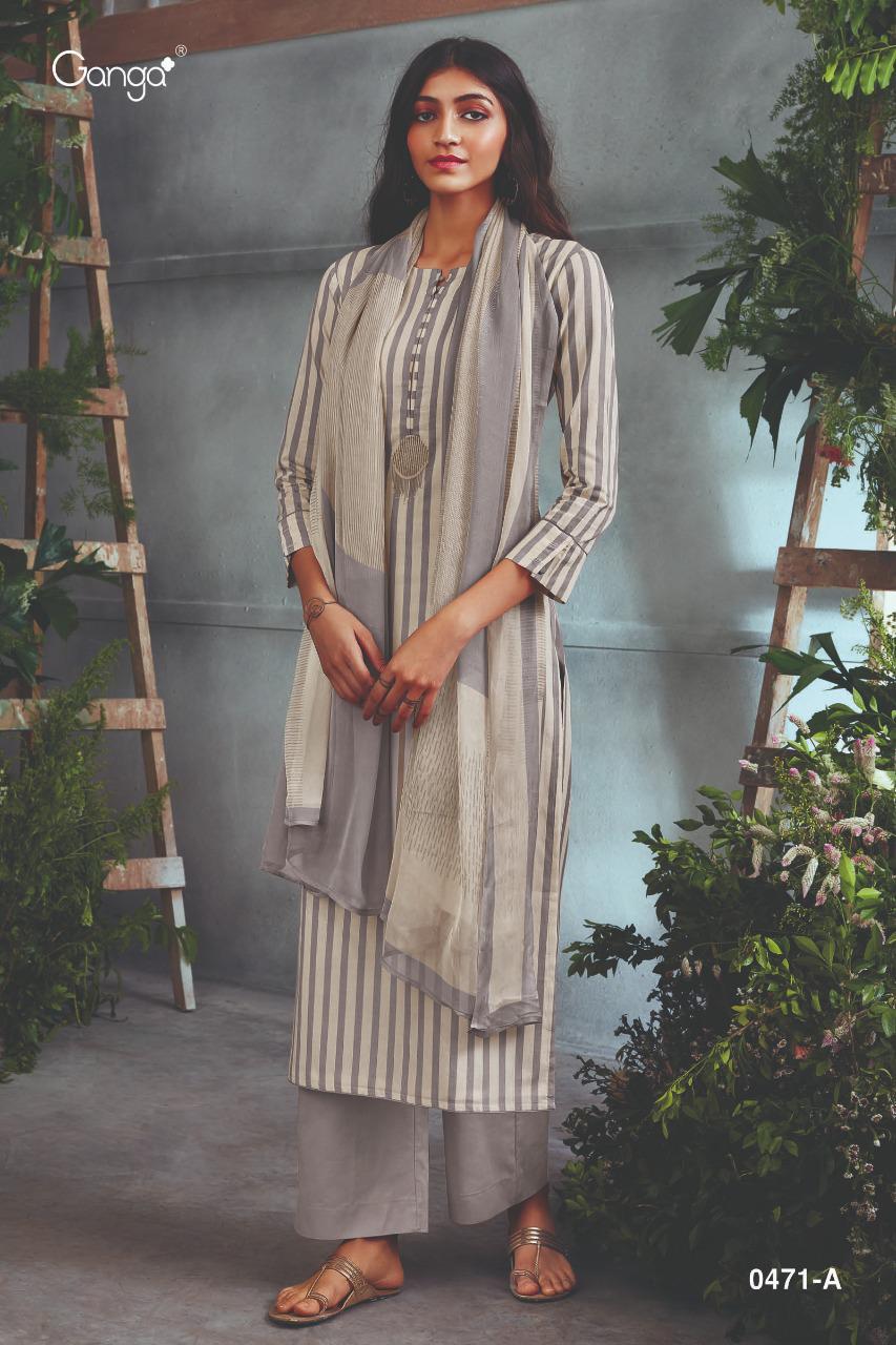 Ganga Siya 0471 Wholesale Super Cotton Printed With Embroidery Dress Material