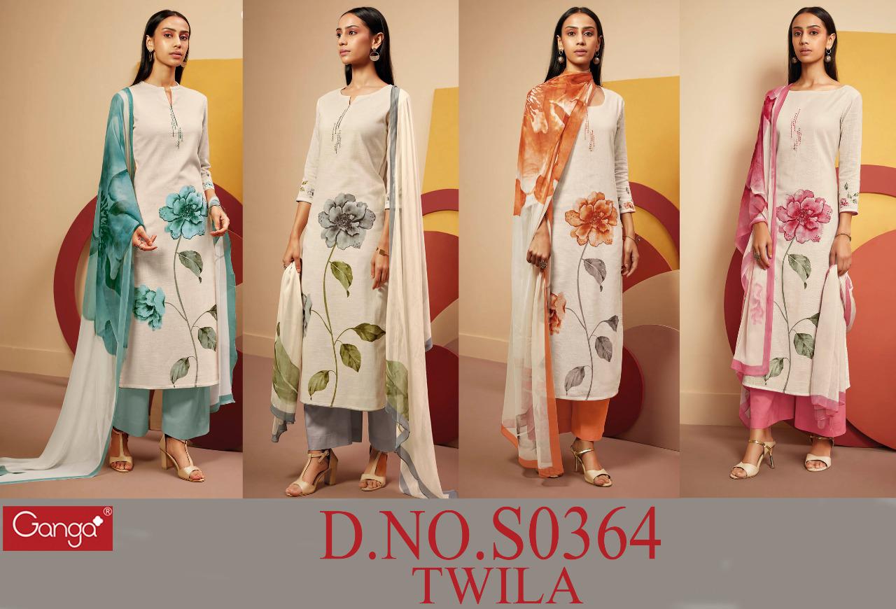 Ganga Twila S0364 Wholesale Pure Cotton Dress Material