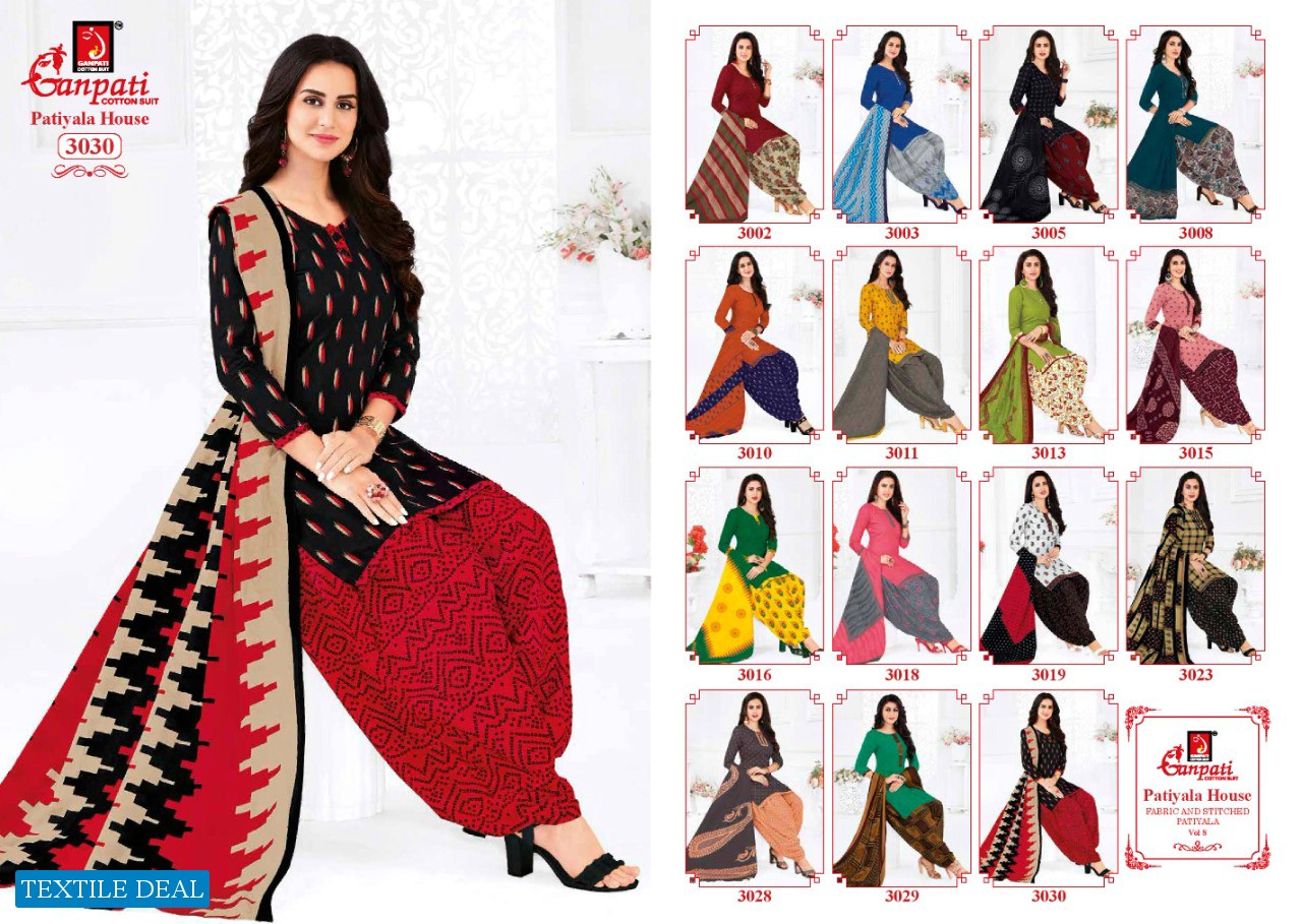 Ganpati Patiyala House Vol-8 Wholesale Printed Dress Material