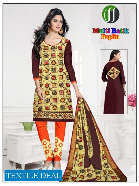 Girach Poplin Multi Batik Wholesale Batik Dress Material