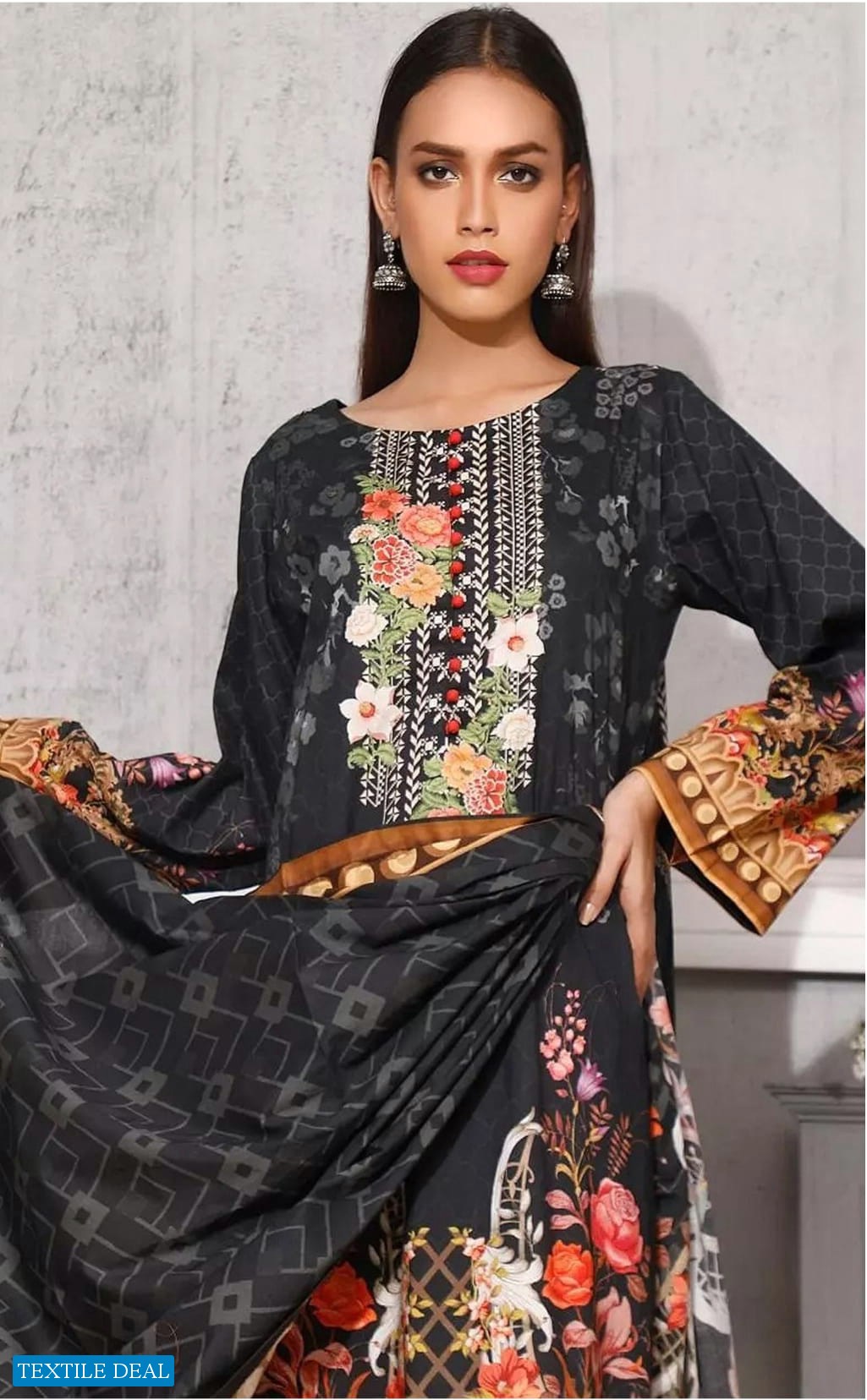 Gul Ahmed First Volume Of 2021 Wholesale Lawn Pakistani Dress