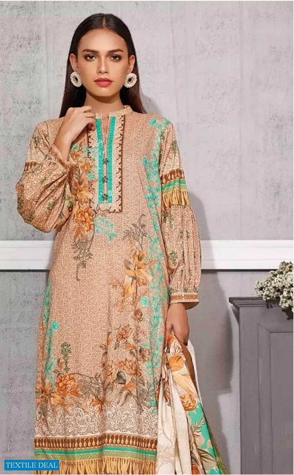 Gul Ahmed First Volume Of 2021 Wholesale Lawn Pakistani Dress