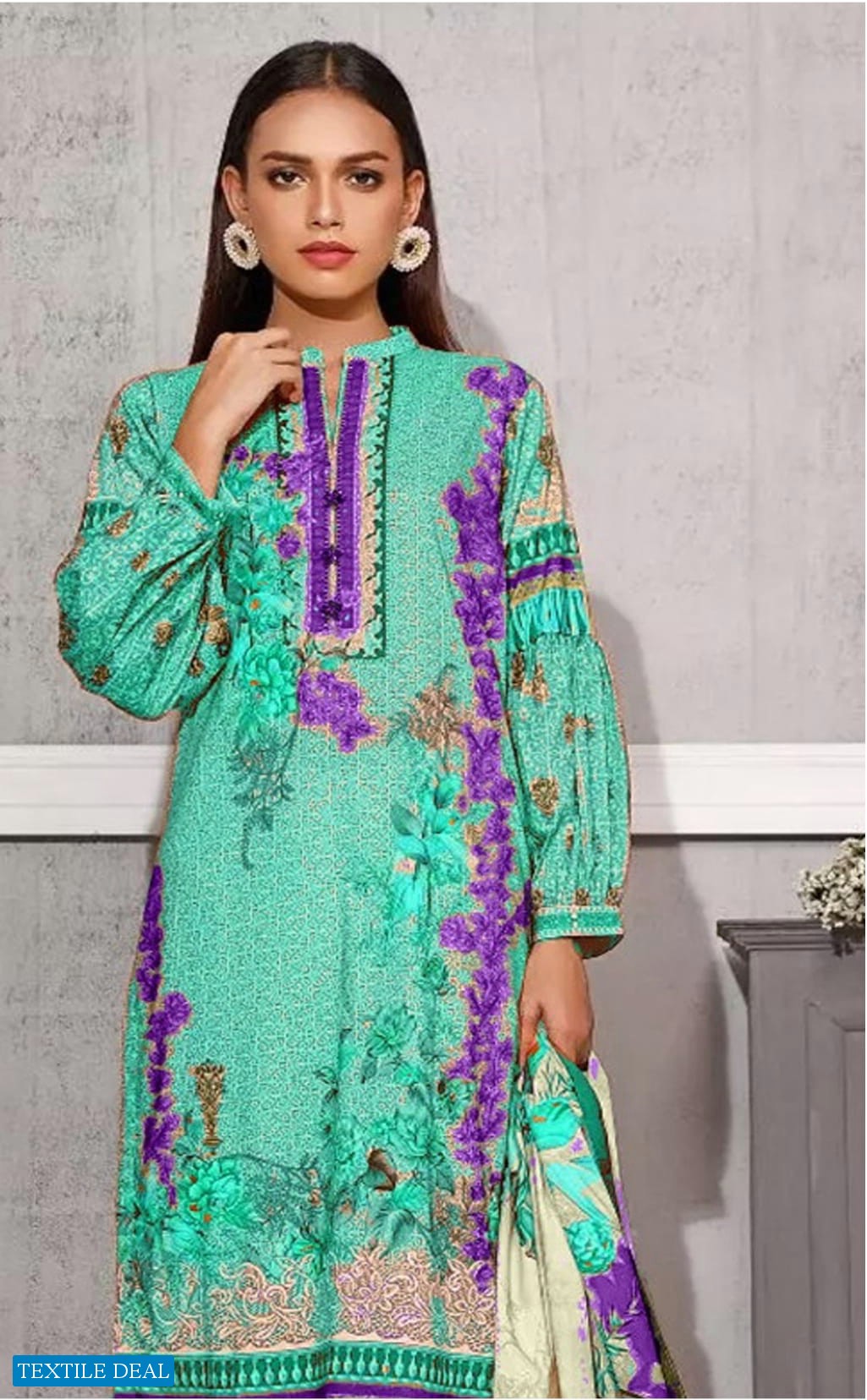 Gul Ahmed First Volume Of 2021 Wholesale Lawn Pakistani Dress