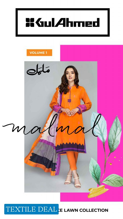 Gul Ahmed Malmal Collection Vol-1 Wholesale Original Pakistani Dress