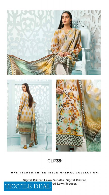 Gul Ahmed Malmal Digital Printed Three piece Unstitched Lawn Dress Pakistani Style