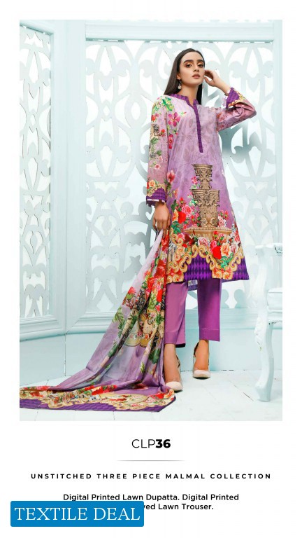Gul Ahmed Malmal Digital Printed Three piece Unstitched Lawn Dress Pakistani Style