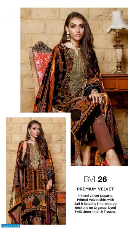 Gul Ahmed Velvet From The Colors Winter Set Wholesale Branded Pakistani Suits