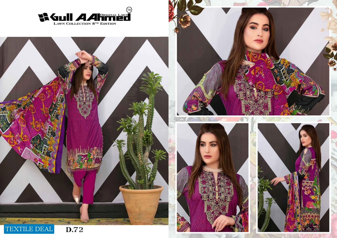 Gul Ahmed Vol-8 Wholesale Lawn Dress Material