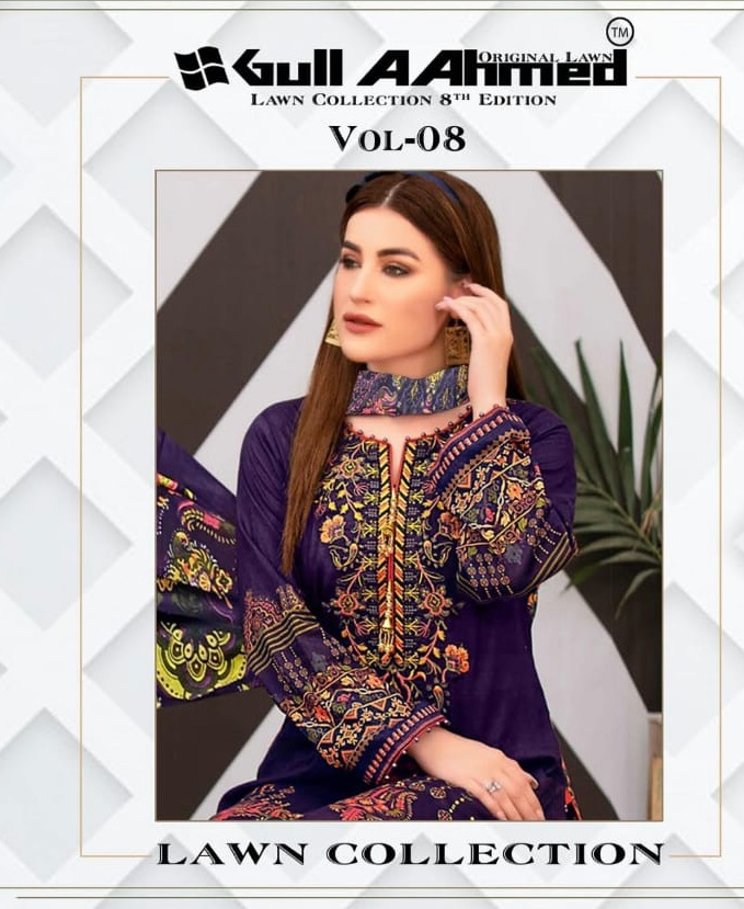 Gul Ahmed Vol-8 Wholesale Lawn Dress Material