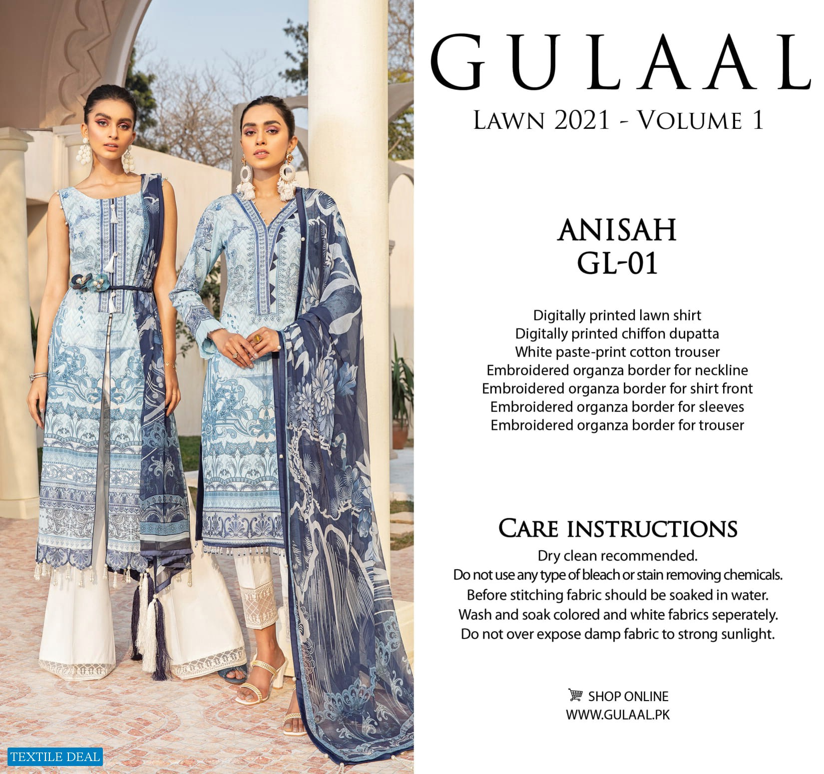 Gulaal Lawn 2021 Vol-1 Wholesale Branded Pakistani Dress